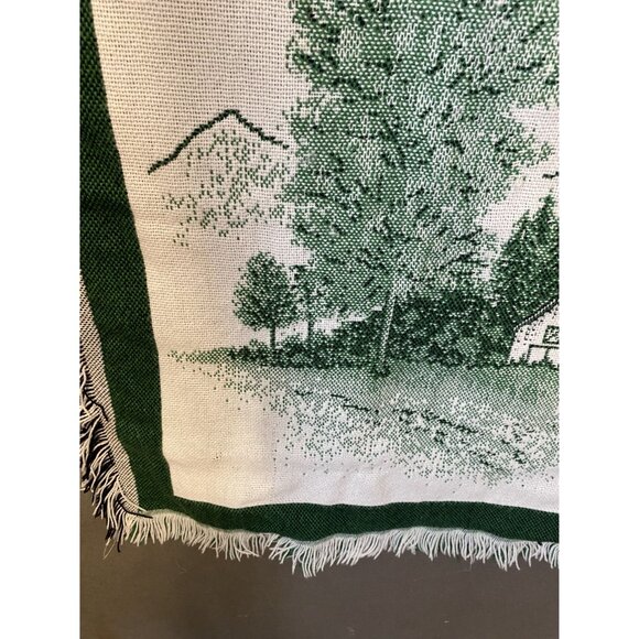 Old Irish Blessing Tapestry Throw Blanket 40"x60"  Green & White  Fringed Edges - Picture 6 of 6